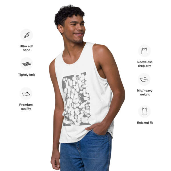 Protege dollar black & white Men’s premium tank top - Image 3