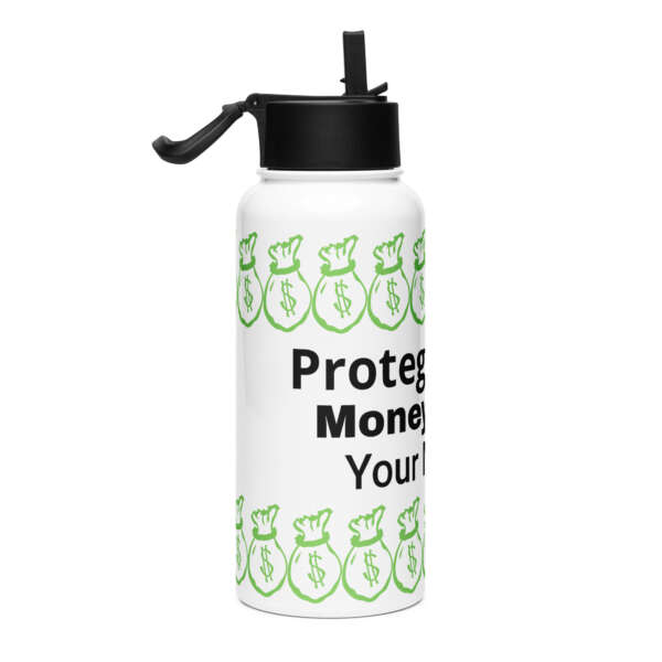Protege Dollar Money where your Mouth is Stainless steel water bottle with a straw lid - Image 4